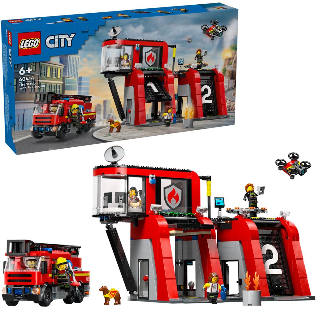 LEGO 60414 City Brandweerkazerne en brandweerauto - Bricks4fun