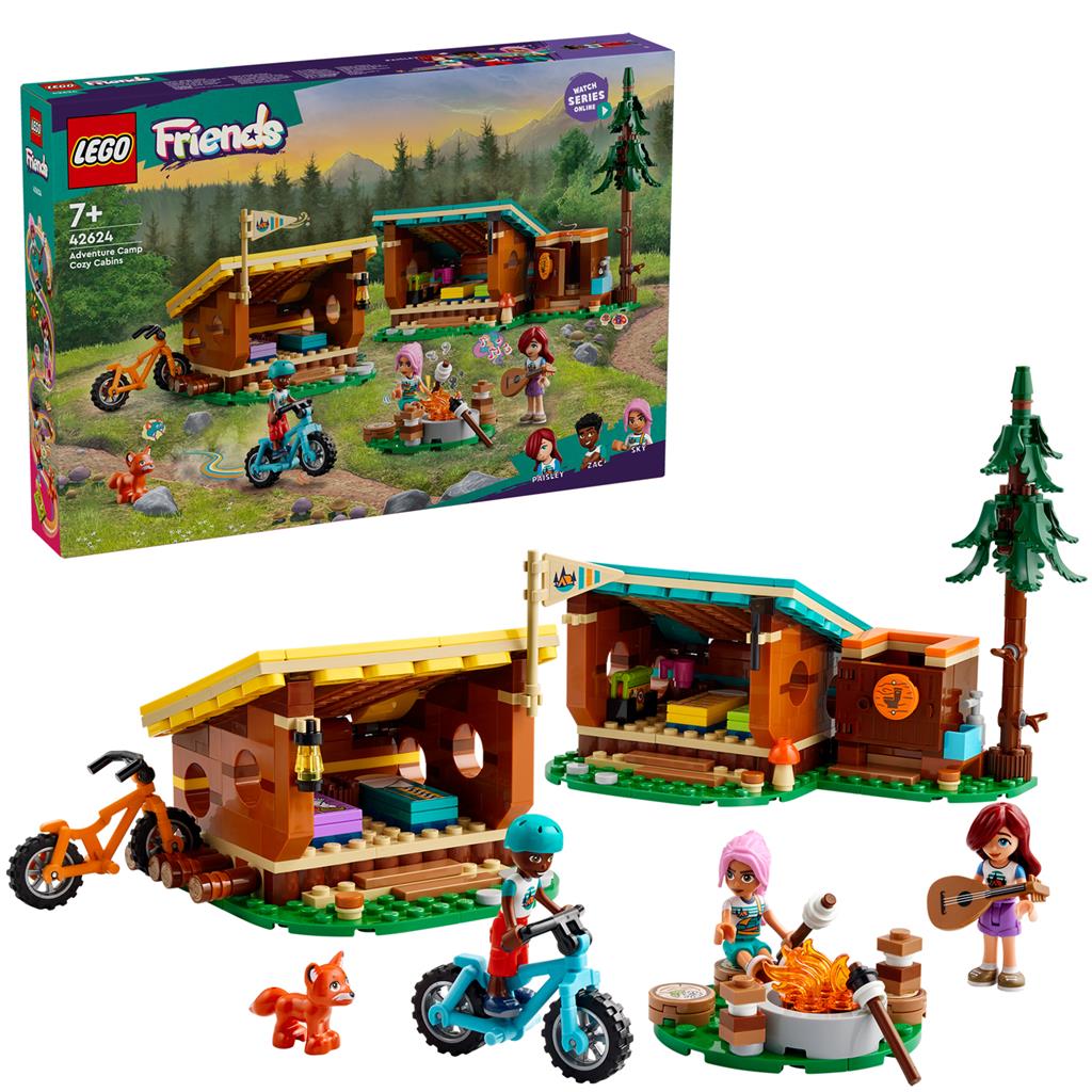 Lego® 42624 Friends Campo Avventura Accoglienti Cabine nella Foresta