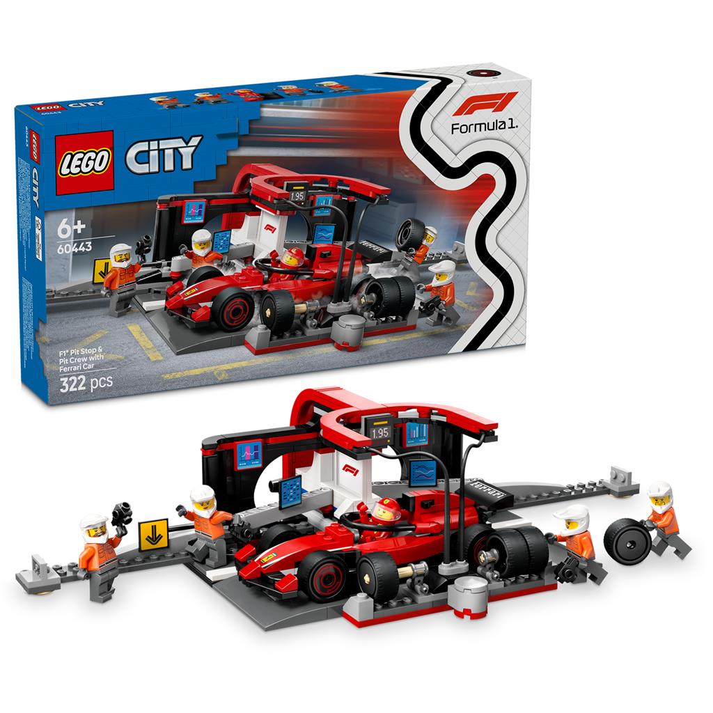 Lego® 60443 City F1 Pit Stop Pit Crew Ferrari Auto