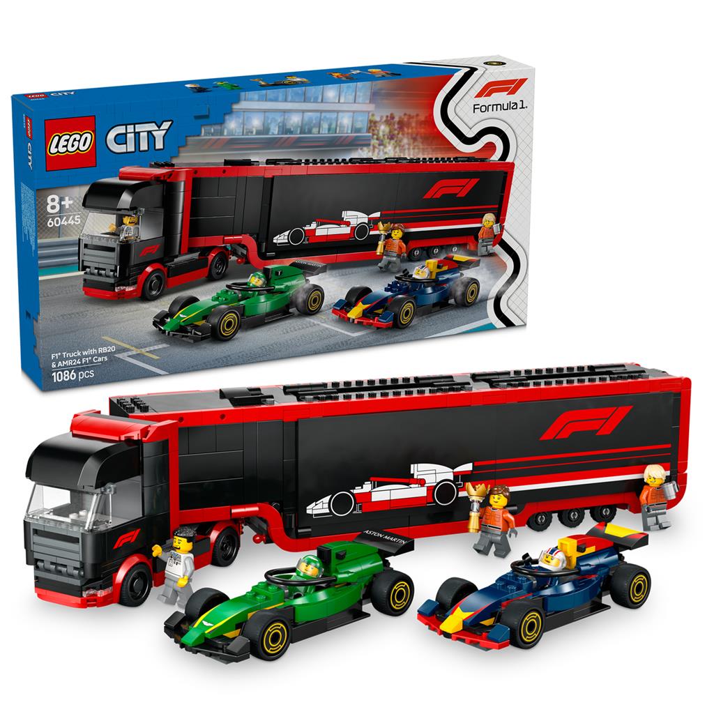 Lego 60445 City F1 Camion RB20 e AMR24 Auto F1