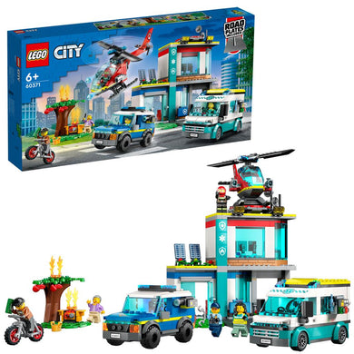 LEGO 60371 City Politie Hoofdkwartier van hulpdienstvoertuigen - Bricks4fun